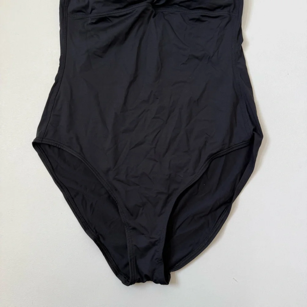 Tommy Bahama One Piece Black Bathing Suit Halter Top Style Womens Size 10